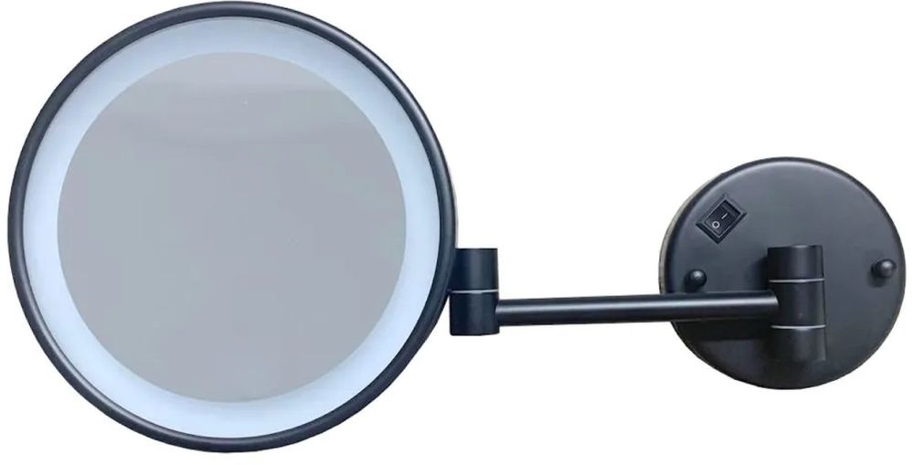 Stella espejo cosmético 22.5x20 cm redondo con iluminación negro 22.00730-B