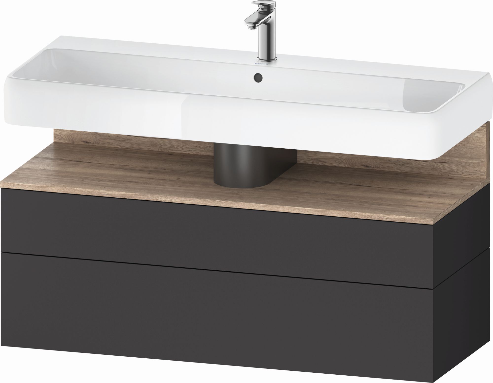 Duravit Qatego armario 119x47x59 cm suspendido, para lavabo grafito-roble QA4396055490010