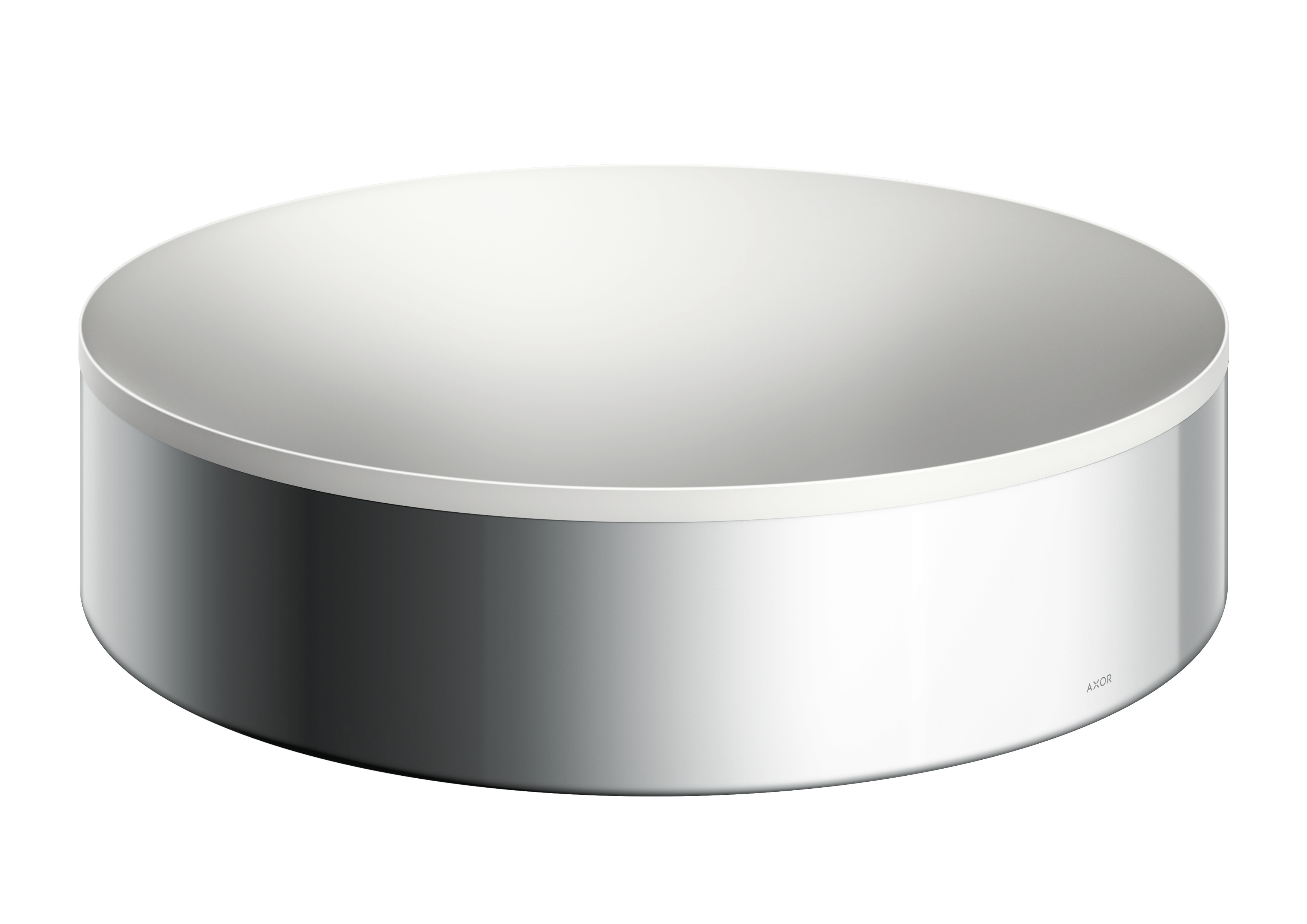 Axor Suite lavabo 40x40 cm circular sobre encimera blanco-plata mate 42001000