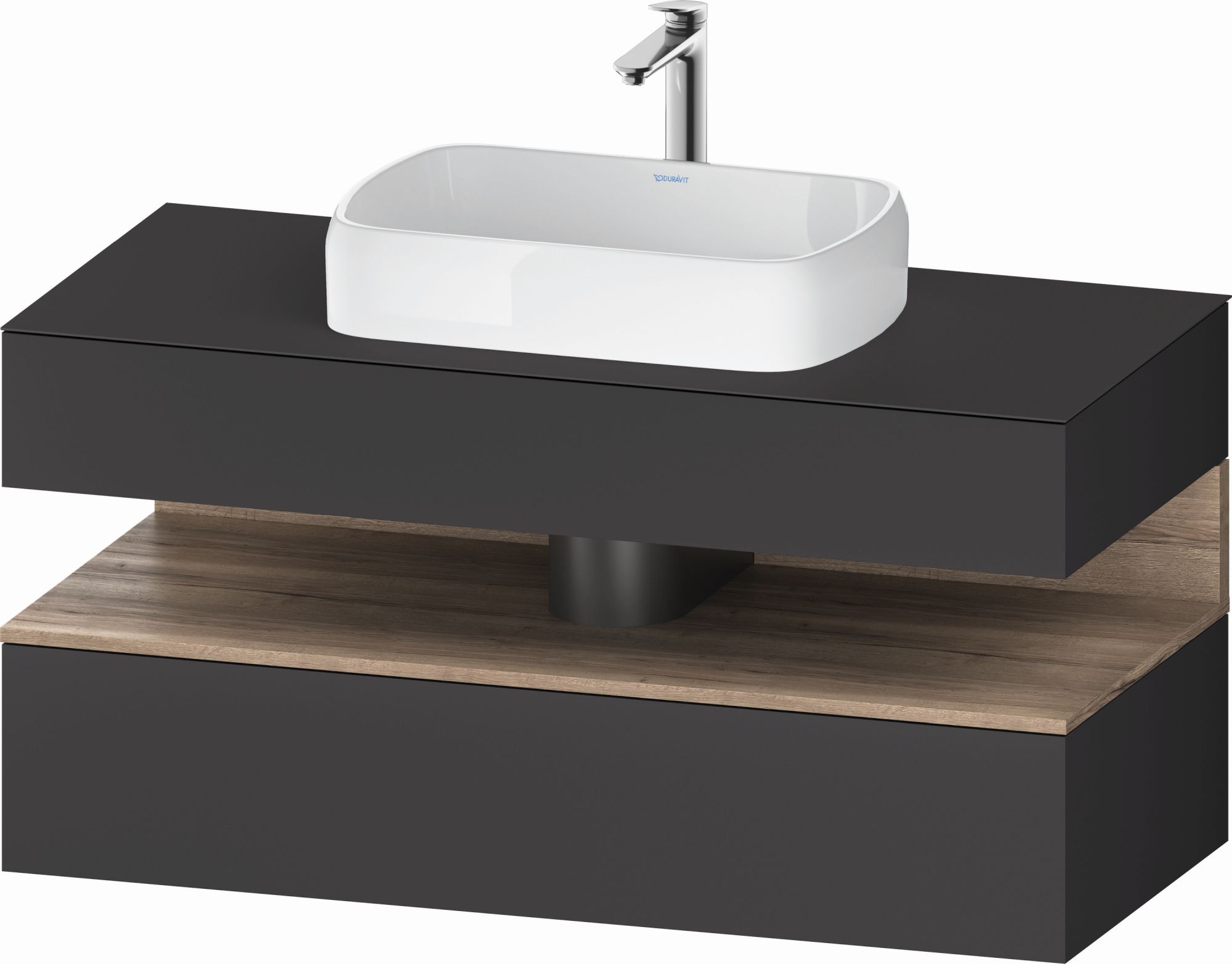 Duravit Qatego armario 120x55x60 cm suspendido, para lavabo grafito-roble QA4732055490010