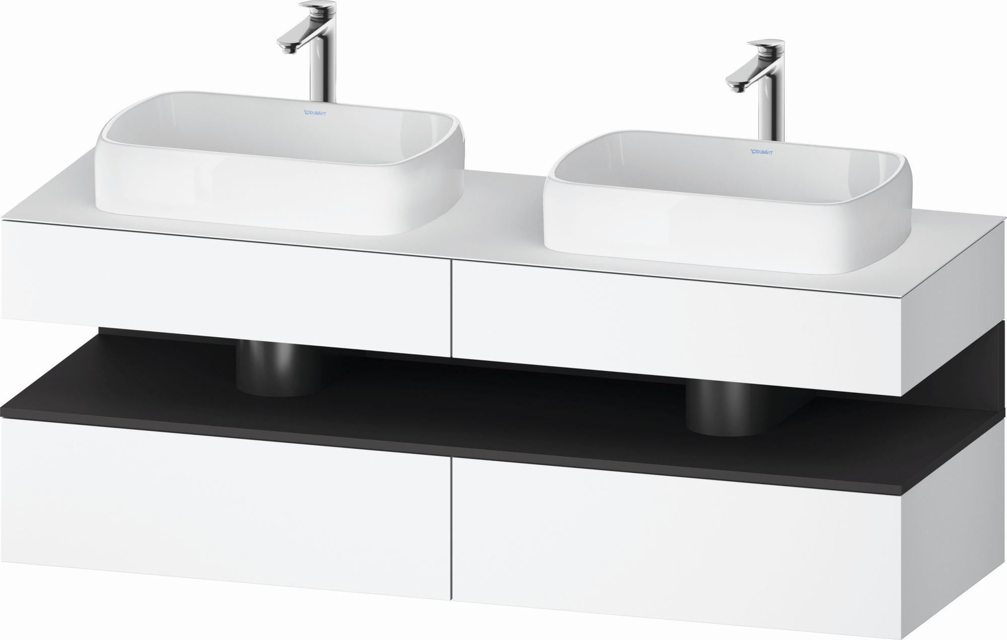 Duravit Qatego armario 160x55x60 cm suspendido, para lavabo blanco-grafito QA4779049180010