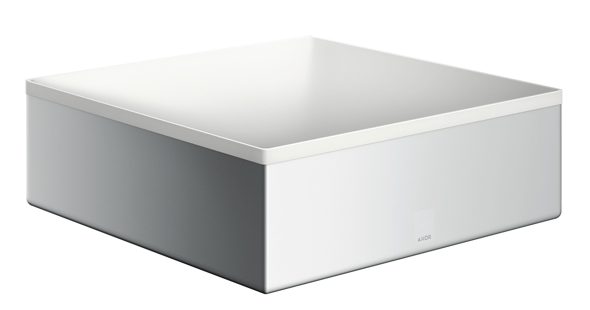 Axor Suite lavabo 28.5x28.5 cm cuadrada sobre encimera blanco-plata 42002000