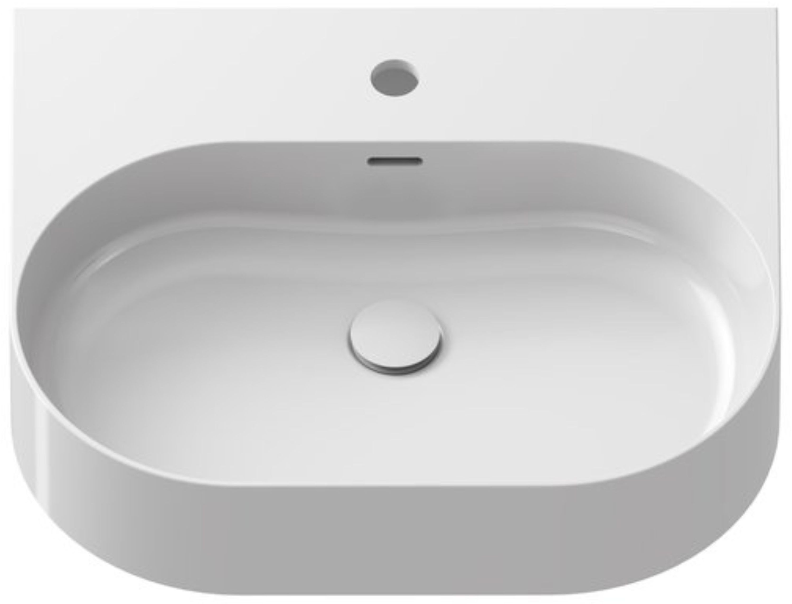 Ravak Ceramic lavabo 55x45 cm semicircular clásico-sobre encimera blanco XJX01155004