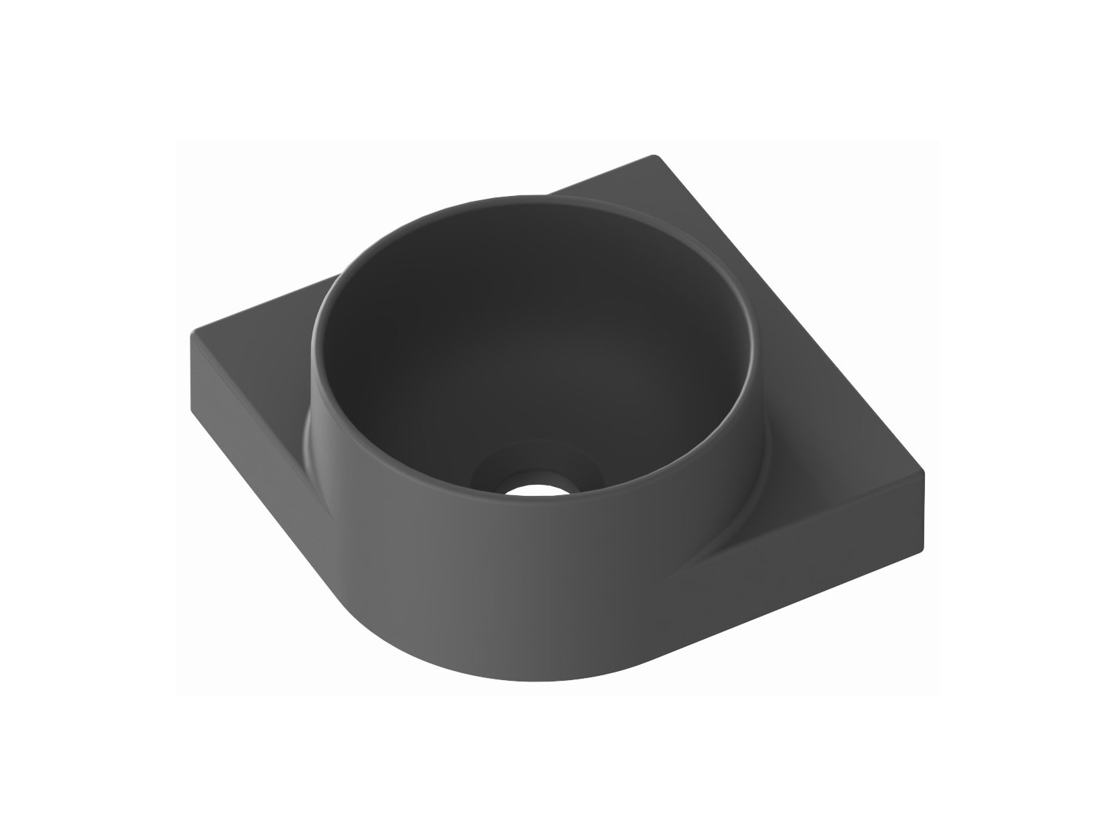 Ravak Yard lavabo 28x28 cm semicircular clásico antracita XJX03228000