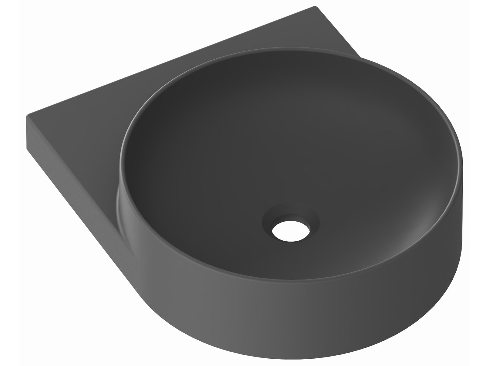 Ravak Yard lavabo 50x40.5 cm semicircular clásico antracita XJX03240002