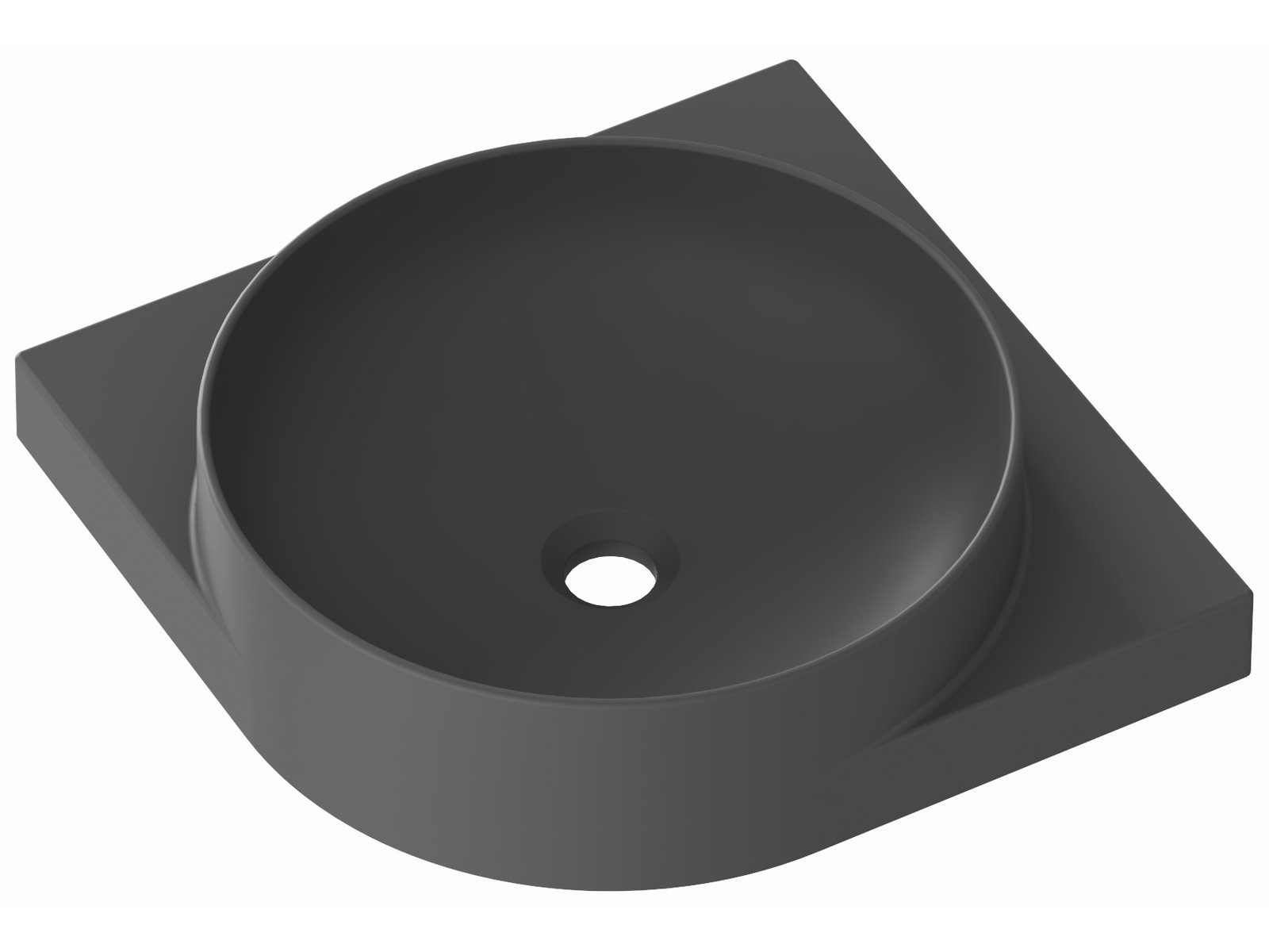 Ravak Yard lavabo 45x45 cm semicircular clásico antracita XJX03245000