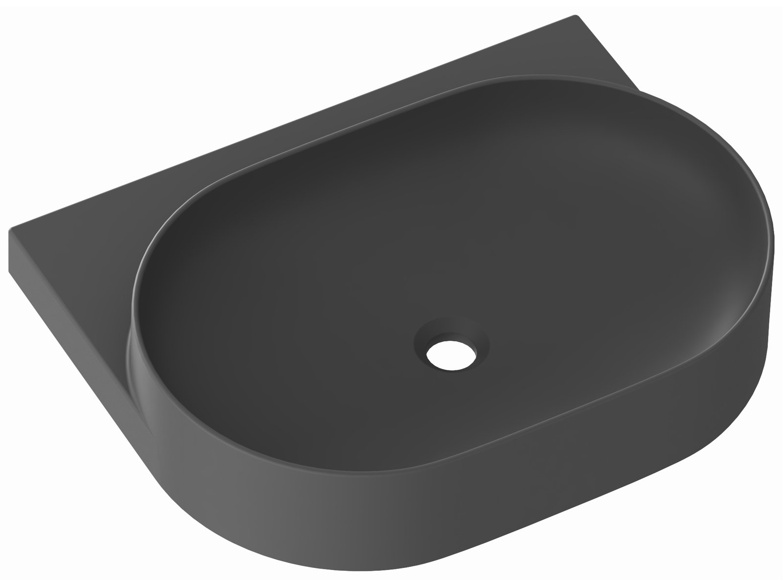 Ravak Yard lavabo 60.5x50 cm semicircular clásico-para mueble antracita XJX03260002