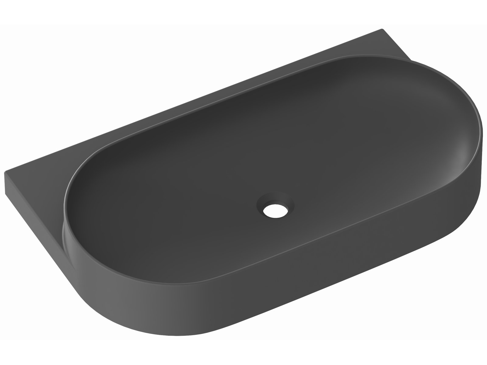 Ravak Yard lavabo 80.5x50 cm semicircular clásico antracita XJX03080000