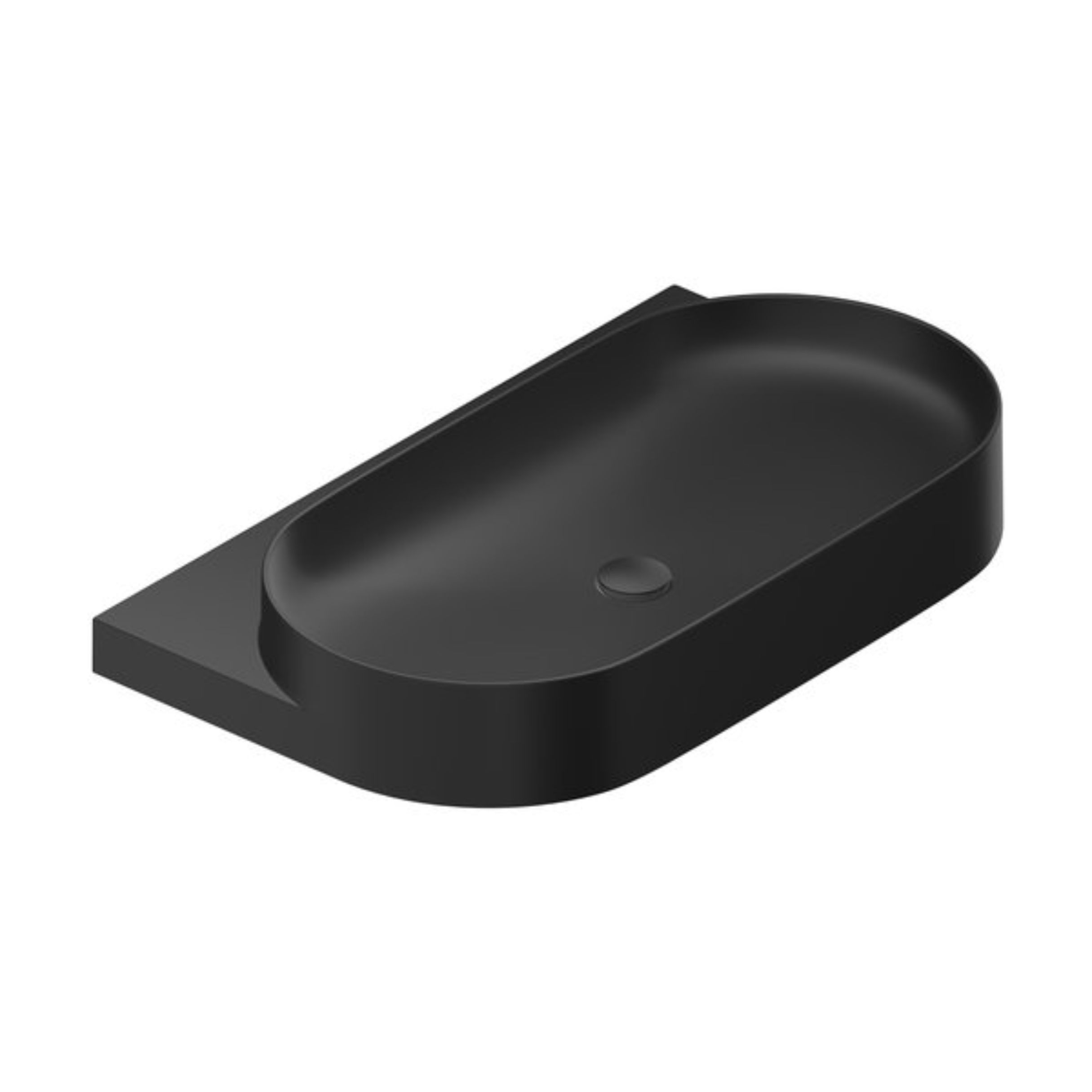 Ravak Yard lavabo 80.5x50 cm semicircular clásico-para mueble negro XJX0D080000
