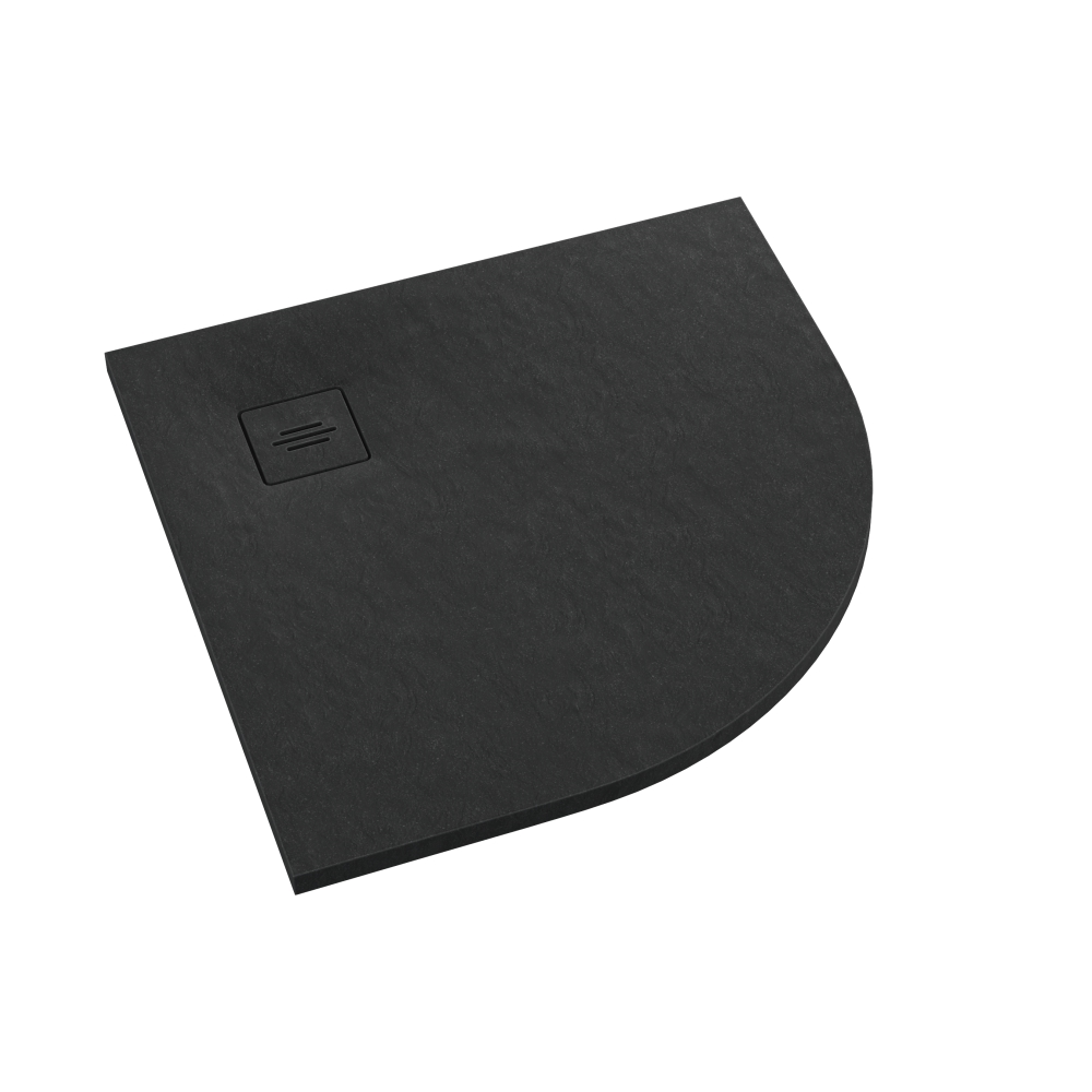 Schedline Protos Black Stone plato de ducha semicircular 90x90 cm negro 3SP.P1O-9090/C/ST-M1/C/ST