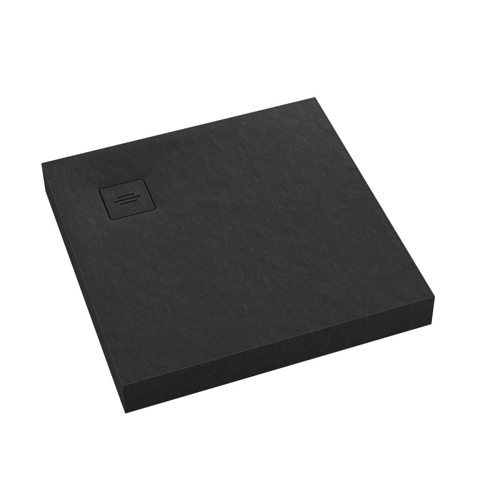 Schedline Nonlimits Black Stone plato de ducha cuadrado 90x90 cm negro 3ST.N1K-9090/C/ST-M1/C/ST