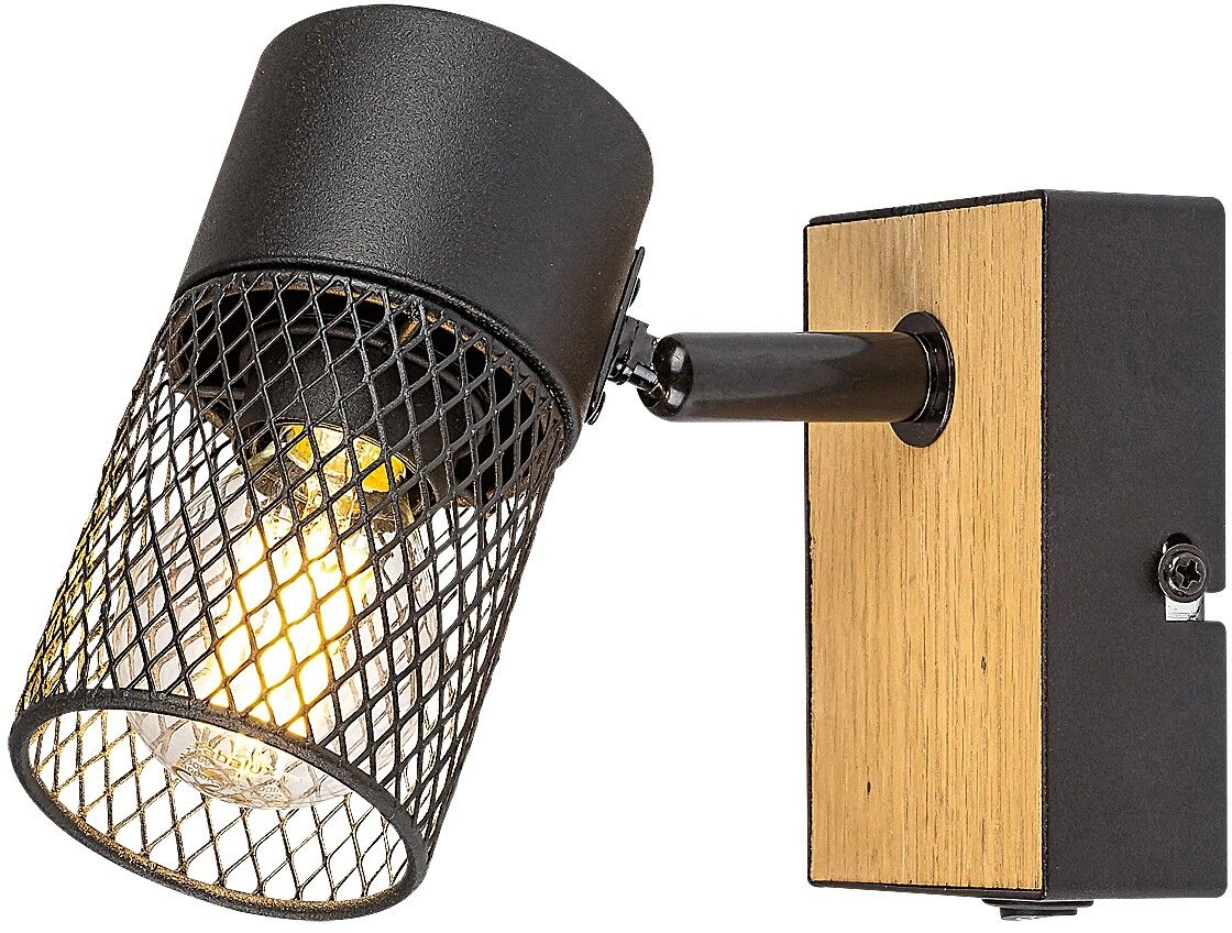 Rabalux Metta lámpara de pared 1x14 W negro-madera 71151