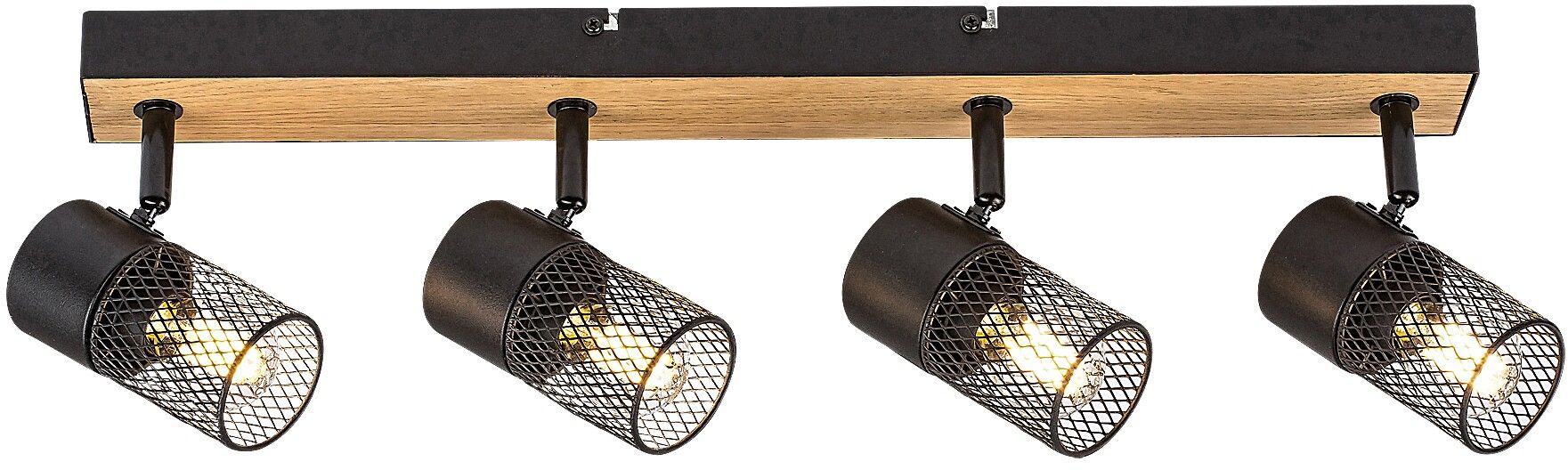 Rabalux Metta lámpara de techo 4x14 W negro-madera 71154
