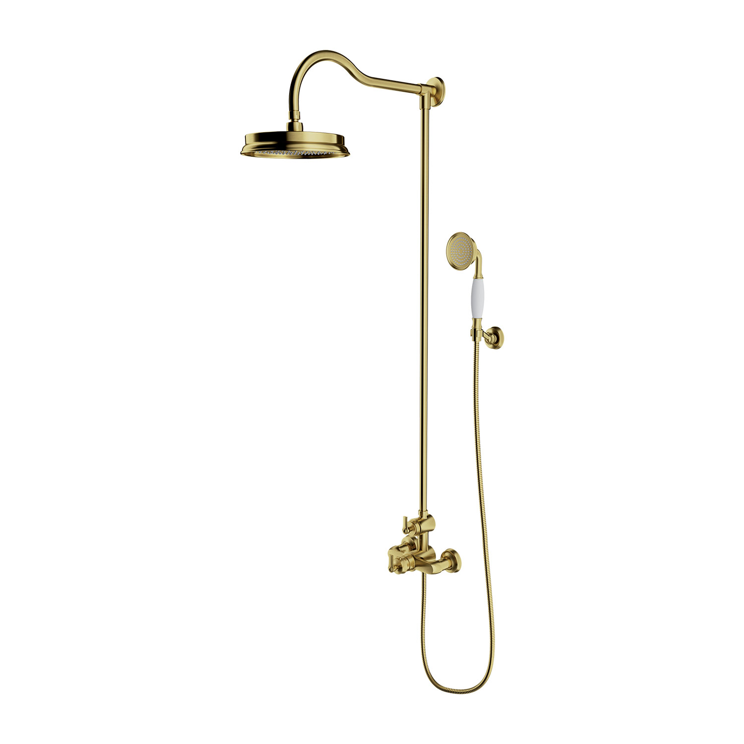 Omnires Armance conjunto de ducha a pared con termostato con rociador con efecto lluvia || AM5244-6BSB