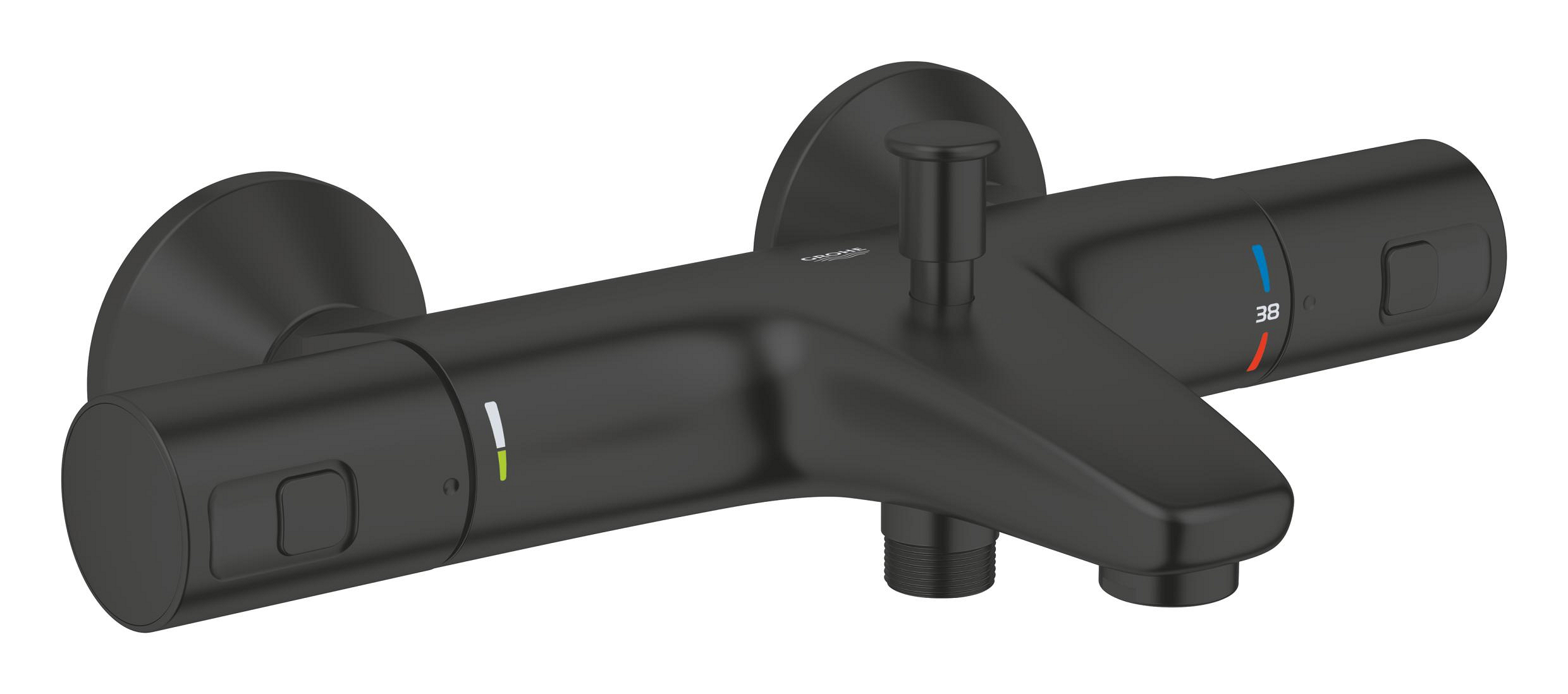Grohe Precision grifo de bañera y ducha a pared con termostato negro 345982430