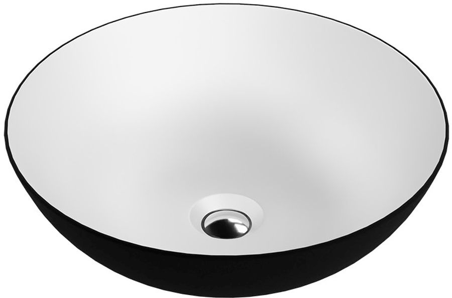 LaVita Rosa lavabo 40x40 cm circular sobre encimera blanco-negro 5900378334293