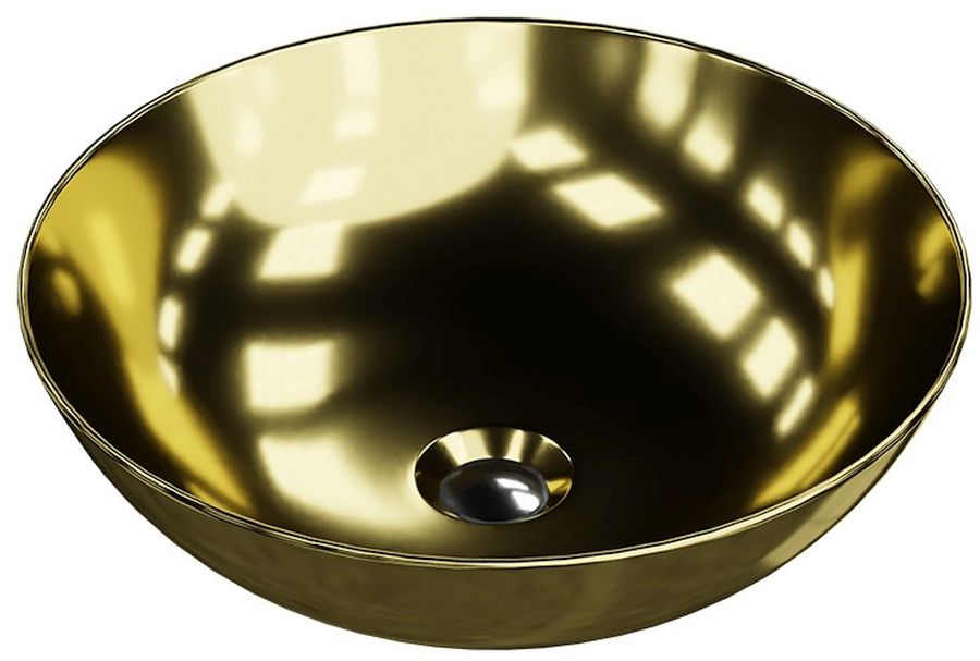 LaVita Rosa lavabo 40x40 cm circular sobre encimera oro 5900378334262