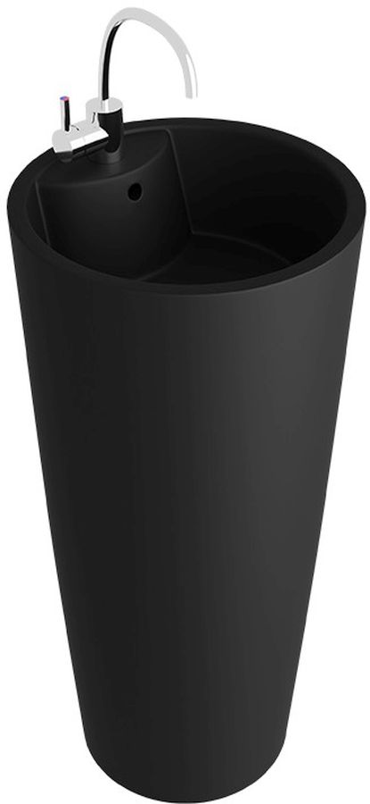 LaVita Uvas lavabo 40x40 cm circular exento negro 5900378334392