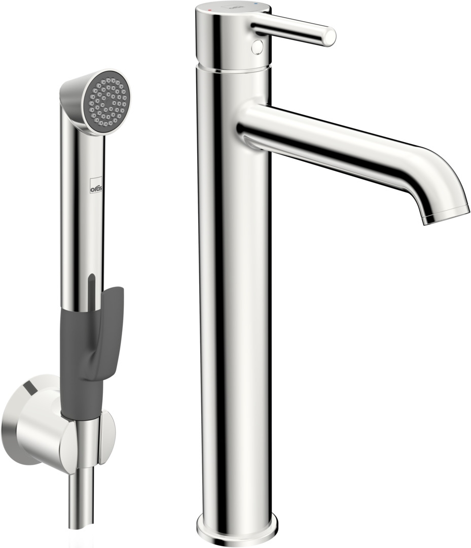 Oras Optima Style grifo de lavabo con rociador tipo bidé de pie cromo 2602FH