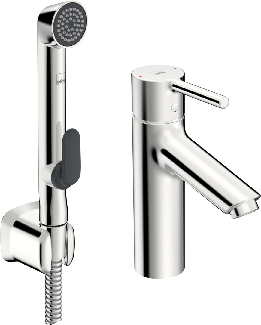 Oras Optima grifo de lavabo con rociador tipo bidé de pie cromo 2606AF-105