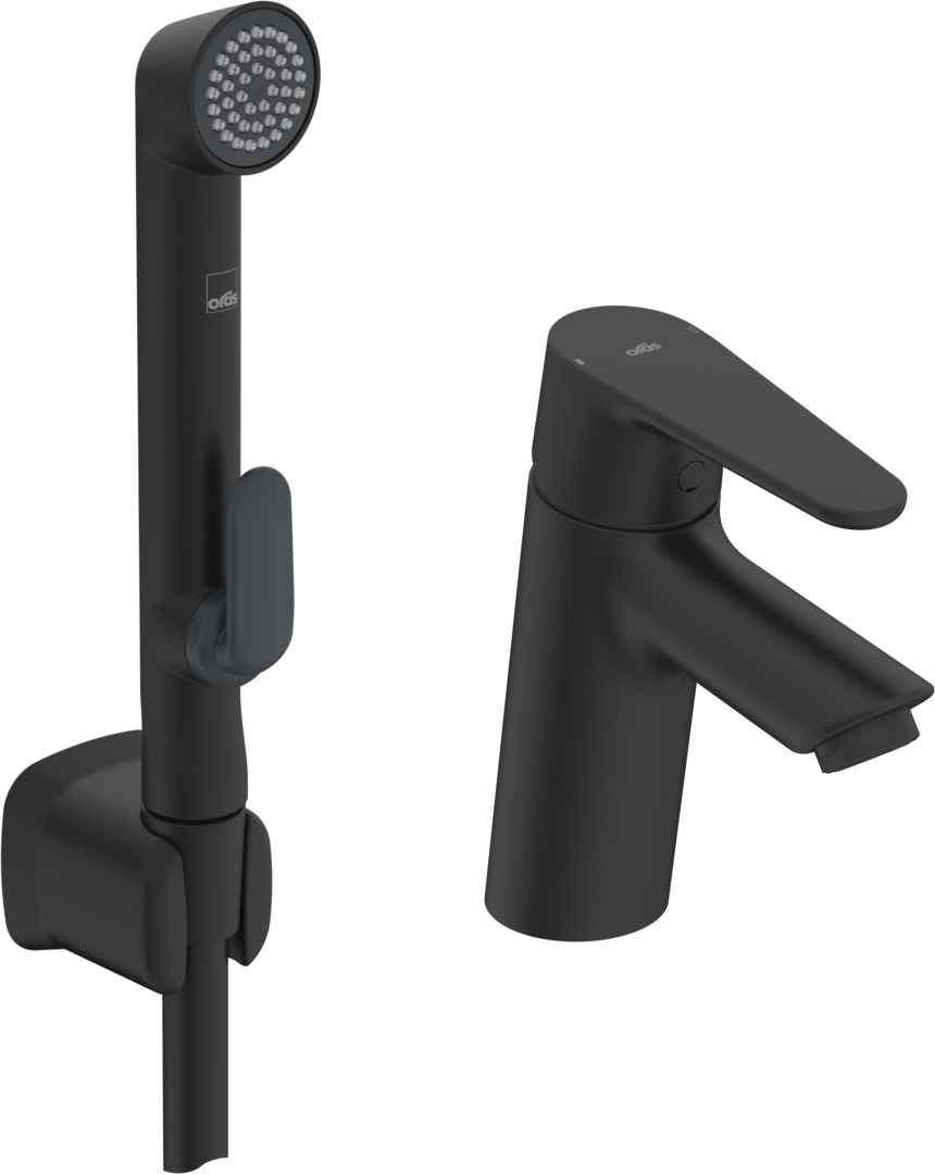 Oras Optima grifo de lavabo con rociador tipo bidé de pie negro 2612F-33