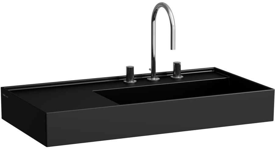 Laufen Kartell lavabo 90x46 cm rectangular clásico negro mate H8183397161111