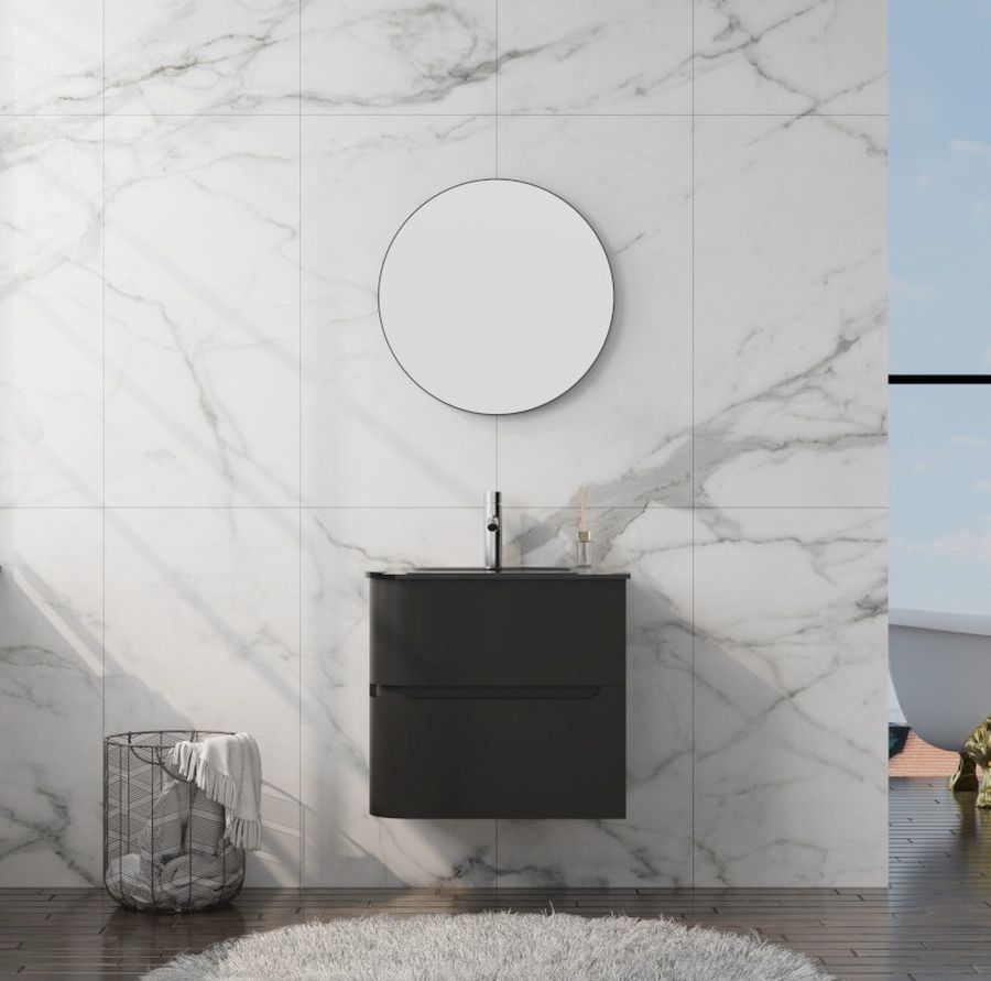 LaVita Atlanta lavabo con mueble 60 cm negro 5900378335573