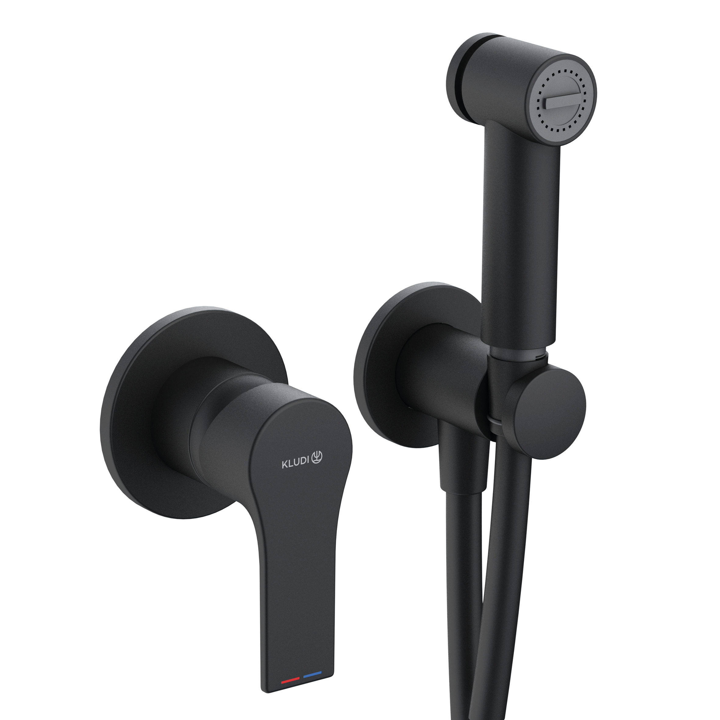 Kludi Zenta SL grifo de bidé con rociador empotrado negro 489983965