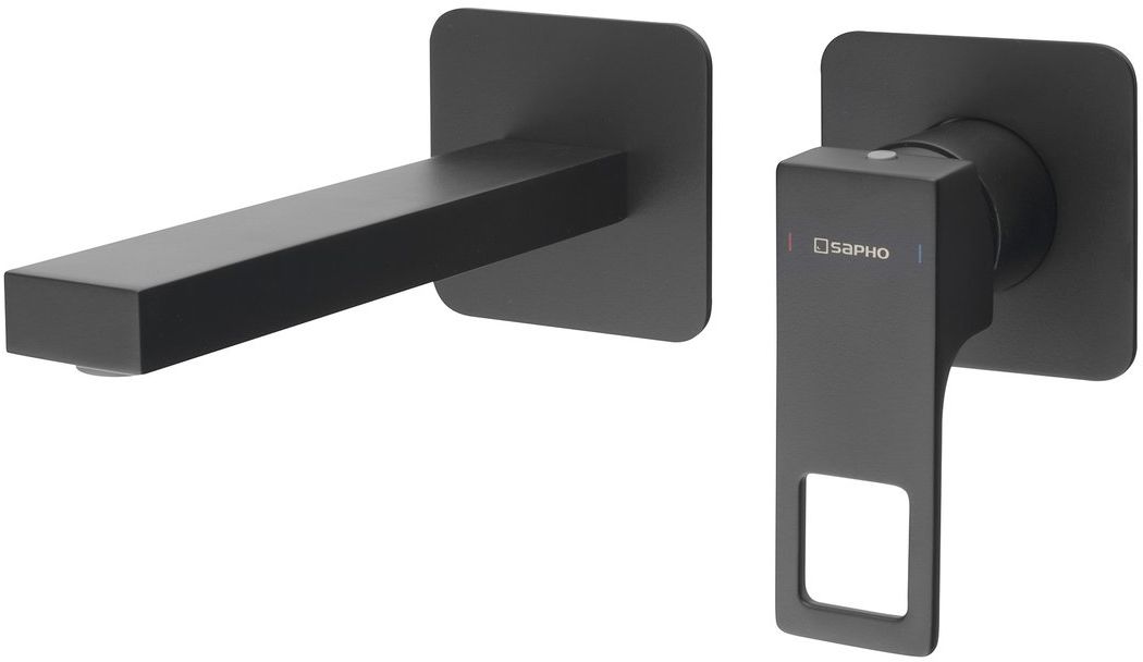 Sapho Forata grifo para lavabo empotrado negro FT018/15