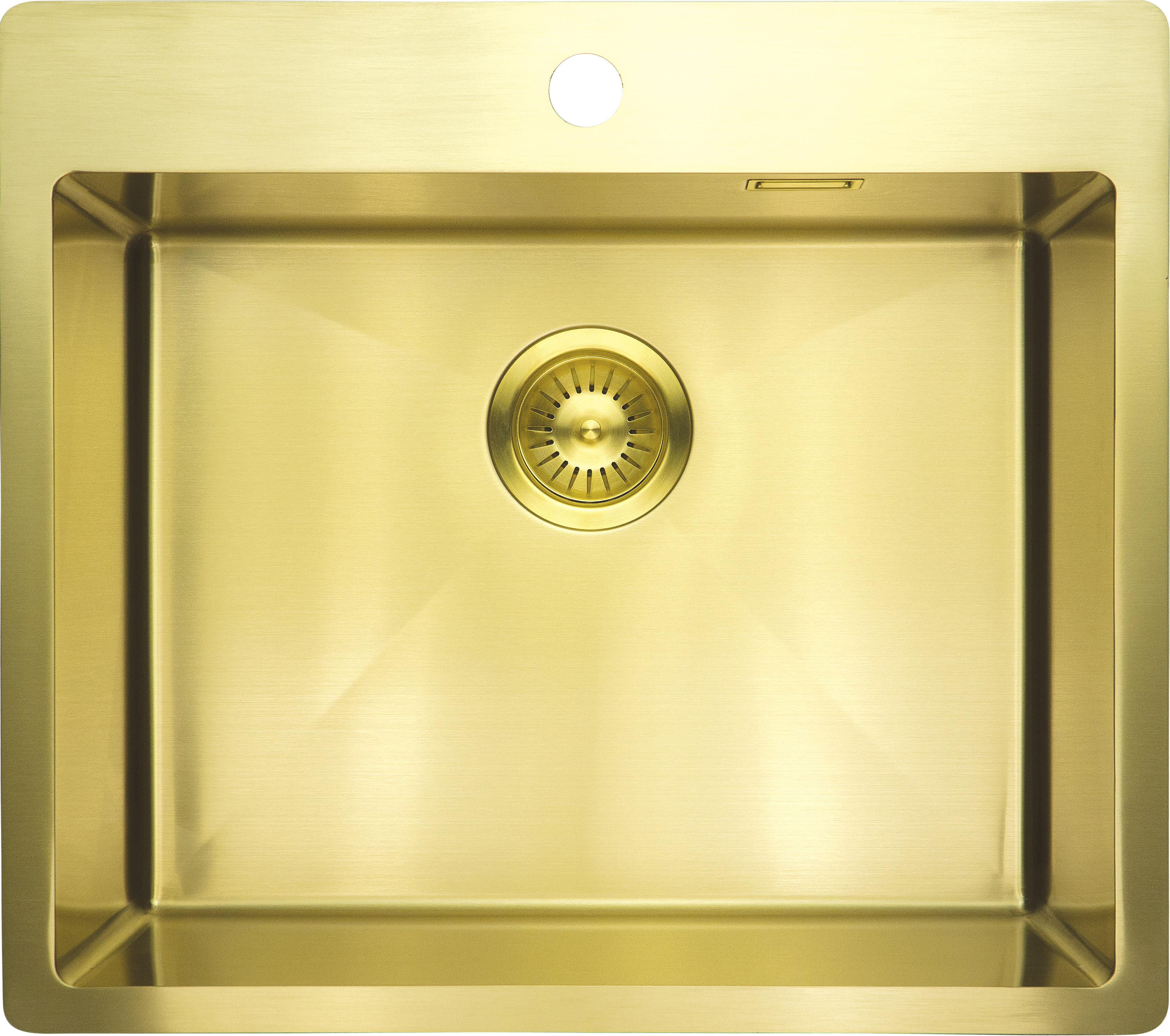 Deante Olfato fregadero de acero con sifón 55x50.5 cm dorado ZPO_R10B