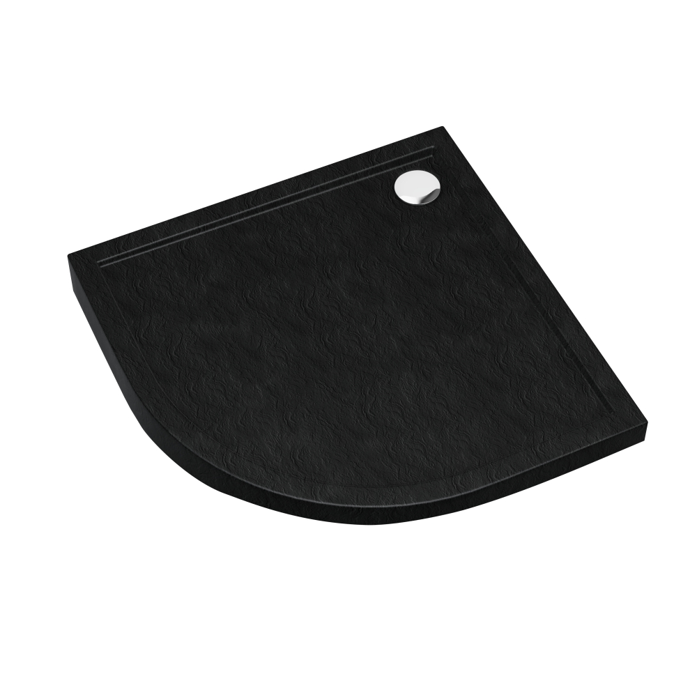 Schedline Sharper Black Stone plato de ducha semicircular 80x80 cm negro 3S.S1O-8080/C/ST
