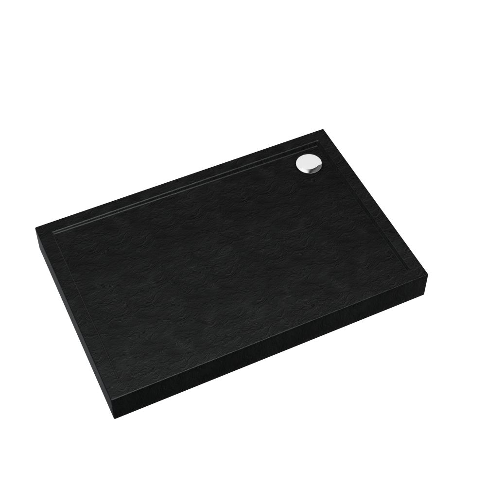 Schedline Cameron Black Stone plato de ducha rectangular 100x80 cm negro 3ST.C1P-80100/C/ST