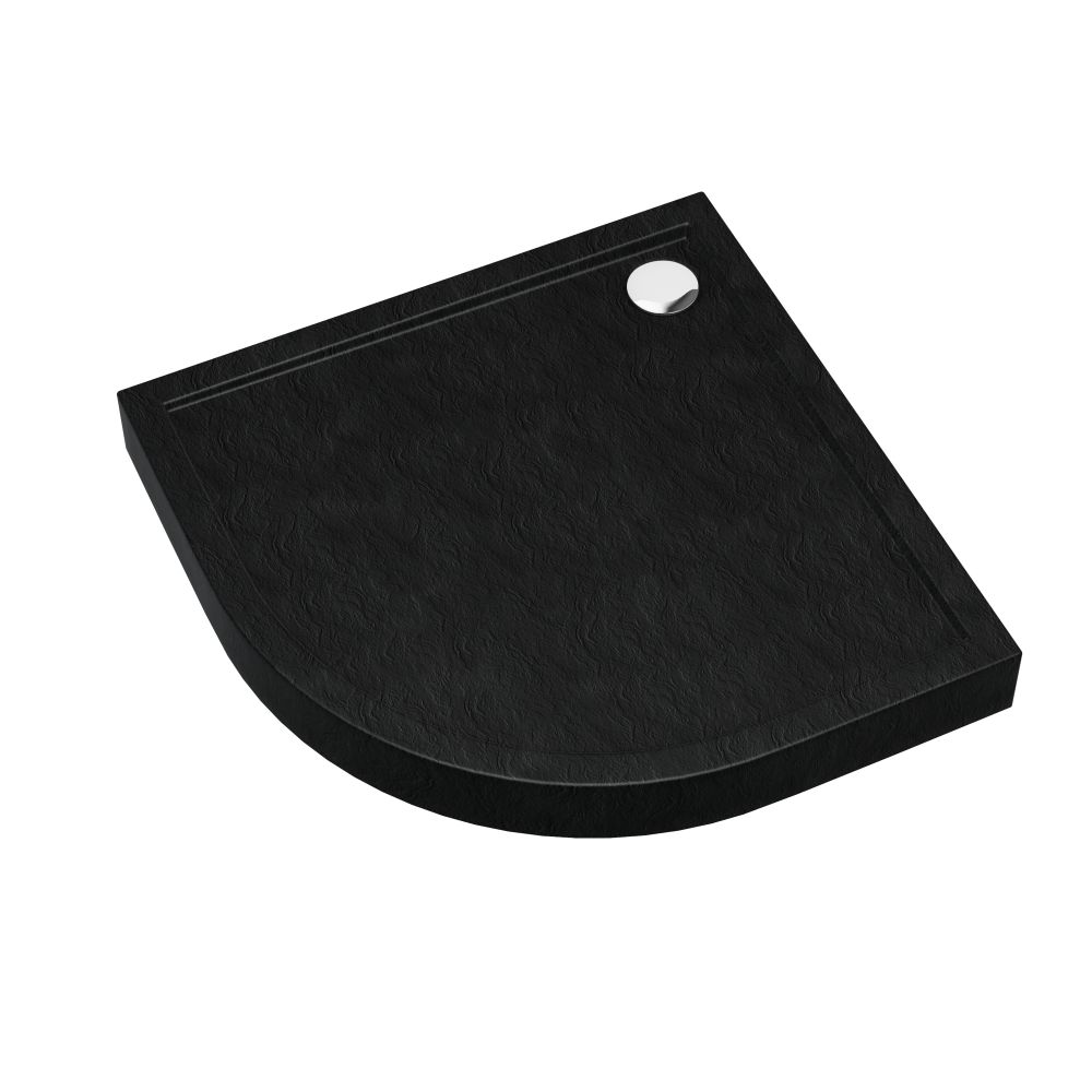 Schedline Cameron Black Stone plato de ducha semicircular 90x90 cm negro 3ST.C1O-9090/C/ST