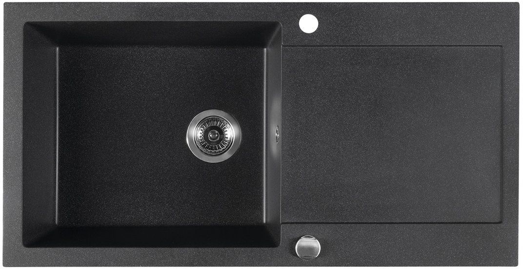 Sapho fregadero de granito 97x50 cm negro GR1614