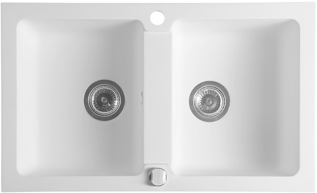 Sapho fregadero de granito 78x47.5 cm blanco GR2221