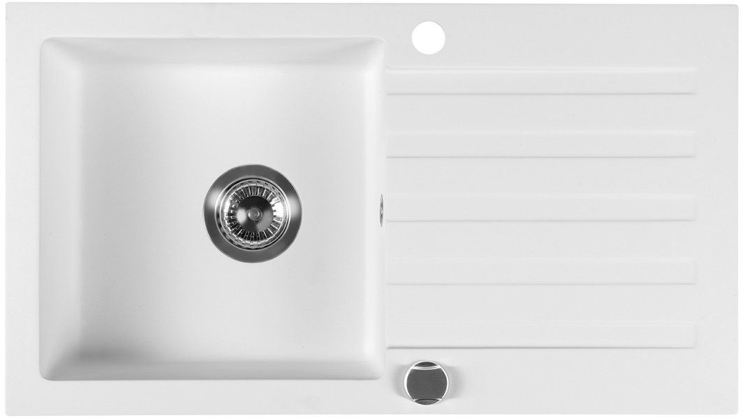 Sapho fregadero de granito 78x44 cm blanco GR7201