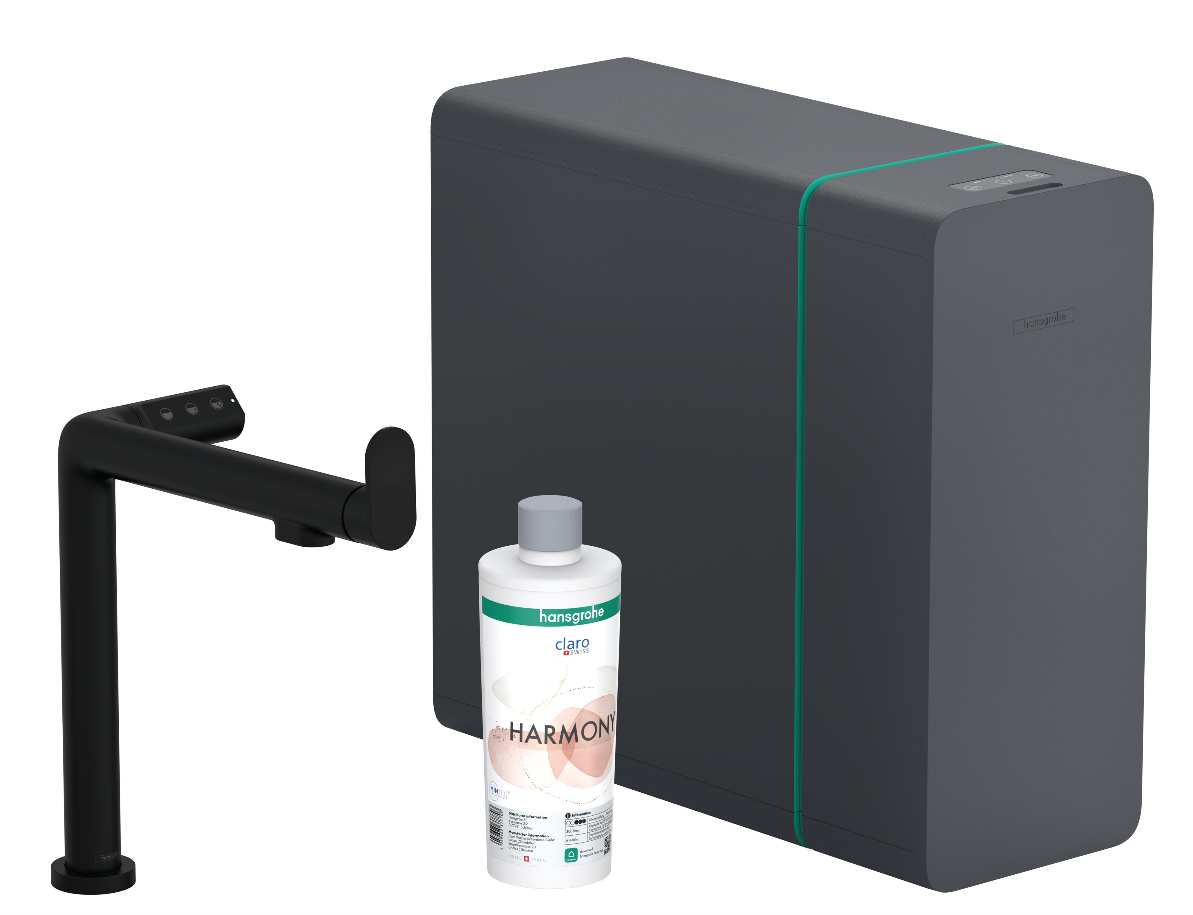 Hansgrohe Aqittura M91 grifo de cocina con filtro de pie negro 76837670