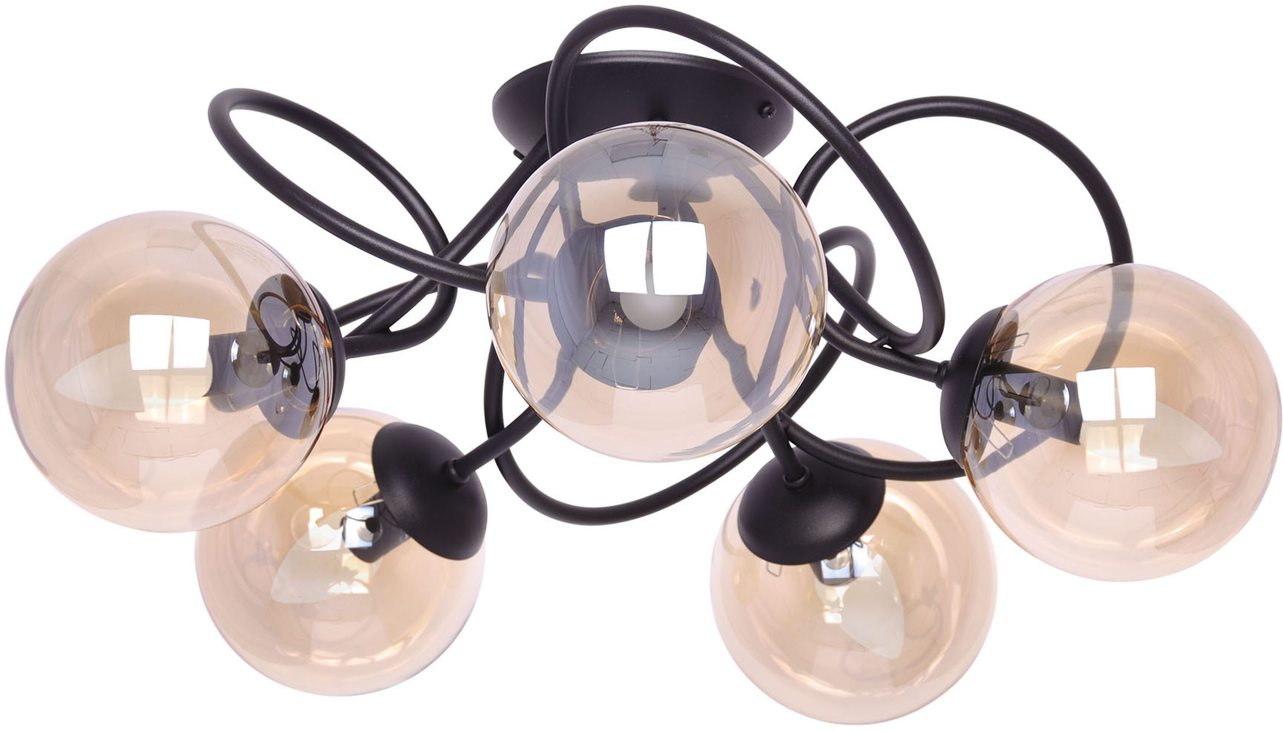 Kaja Floro lámpara de techo 5x40 W negro-ámbar K-5127