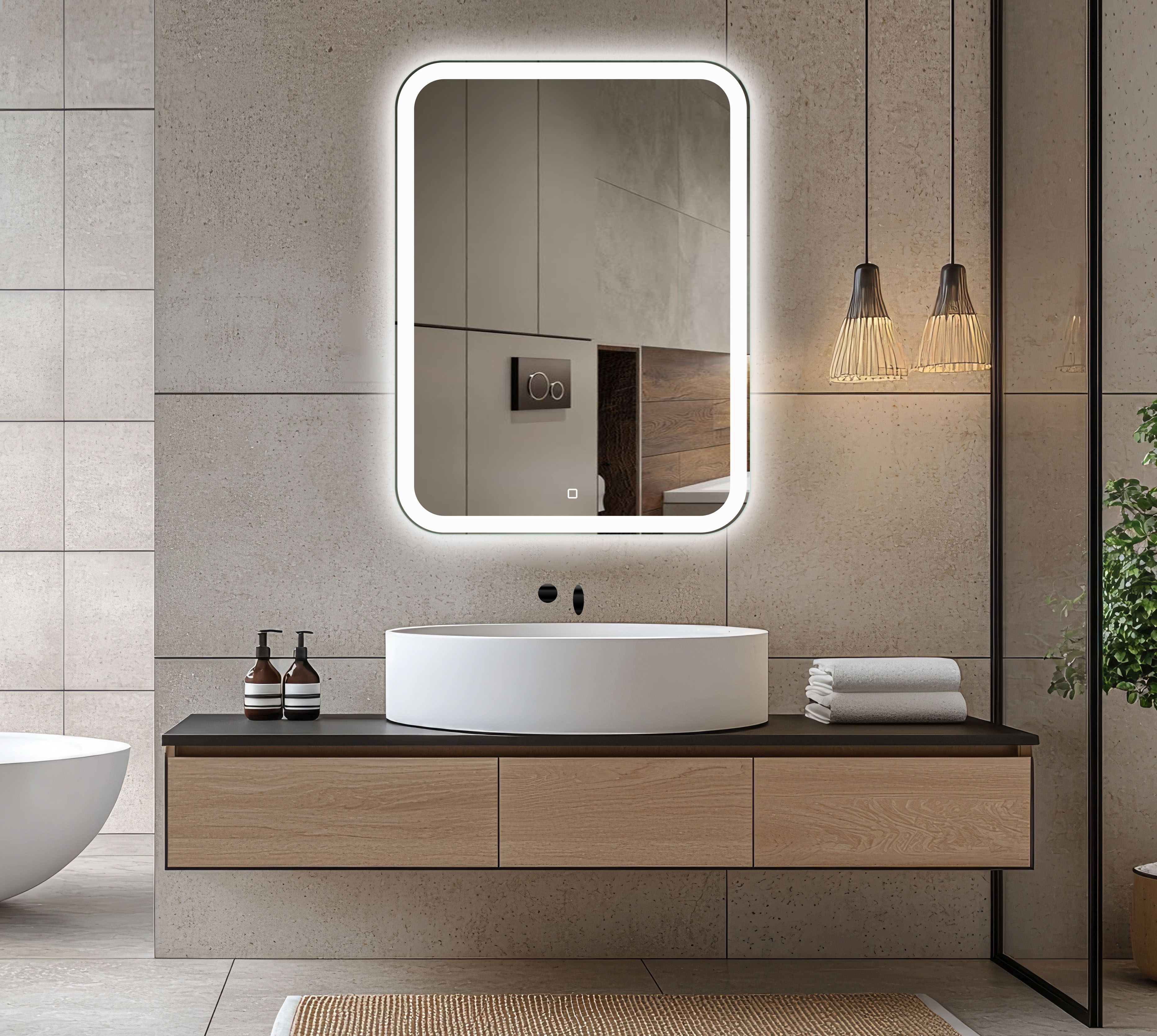 Venti Prima espejo 60x80 cm rectangular con iluminación plata 5907722357915