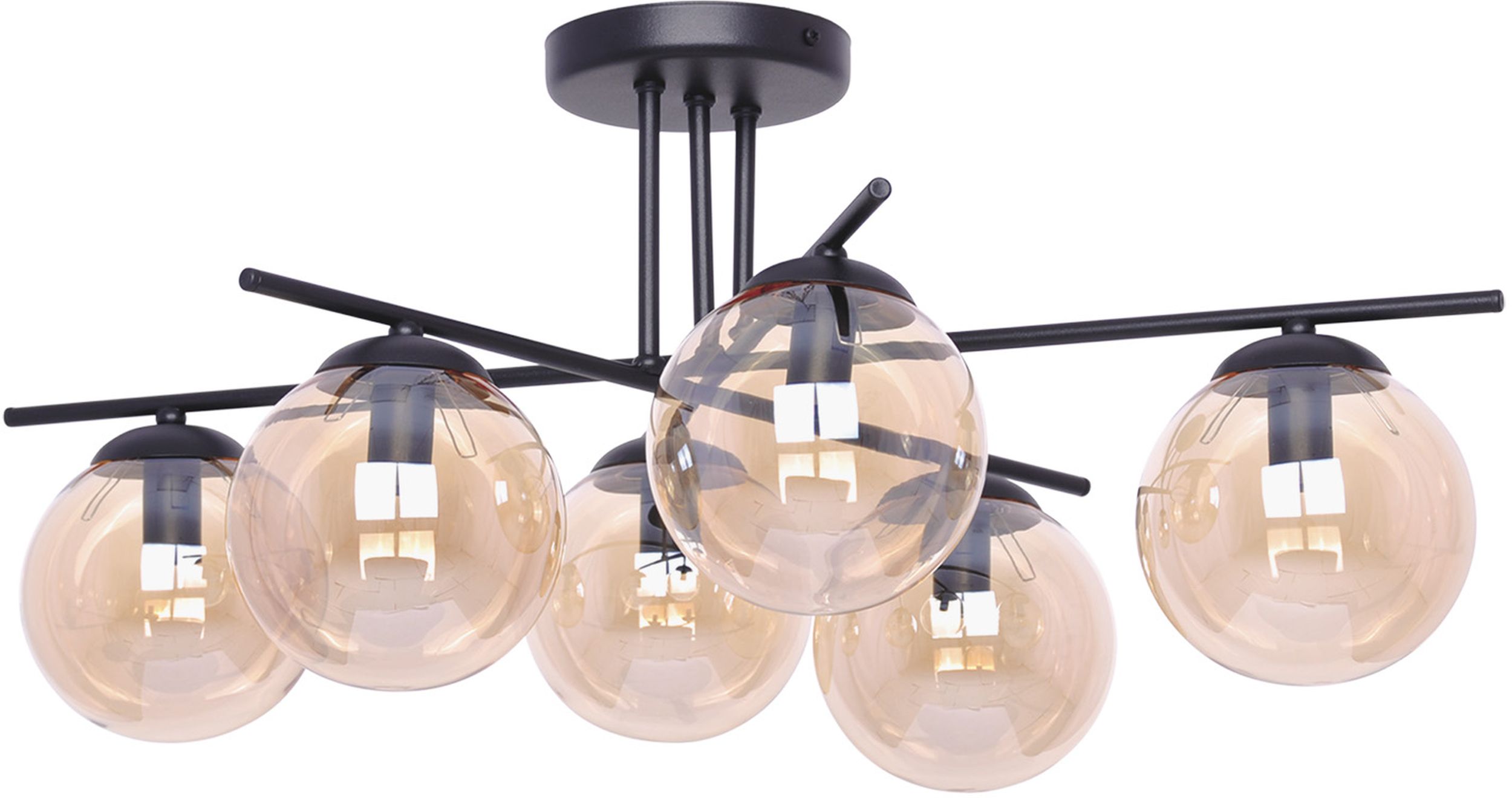 Kaja Delta lámpara de techo 6x40 W negro-ámbar K-5162