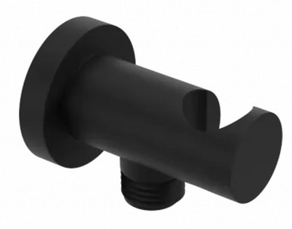 Excellent conector angular con soporte negro AREX.1032BL