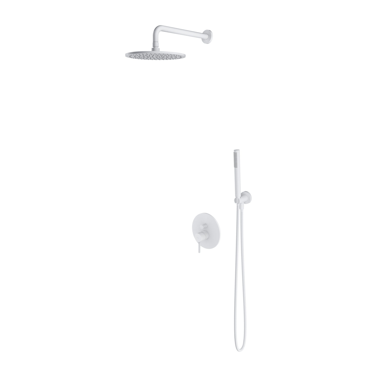 Omnires Y conjunto de ducha empotrado con rociador con efecto lluvia blanco SYSY35WM