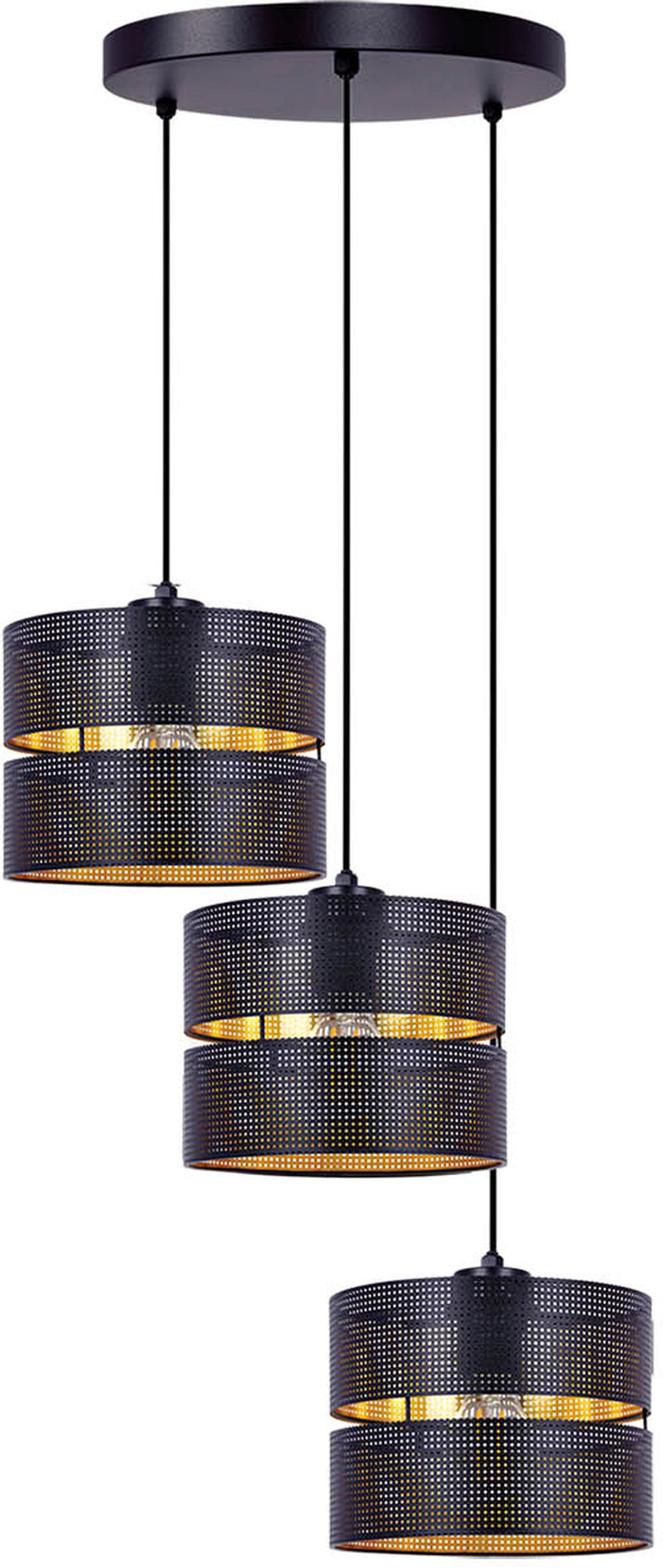 Kaja Zimbo lámpara colgante 3x40 W negro-oro K-5222
