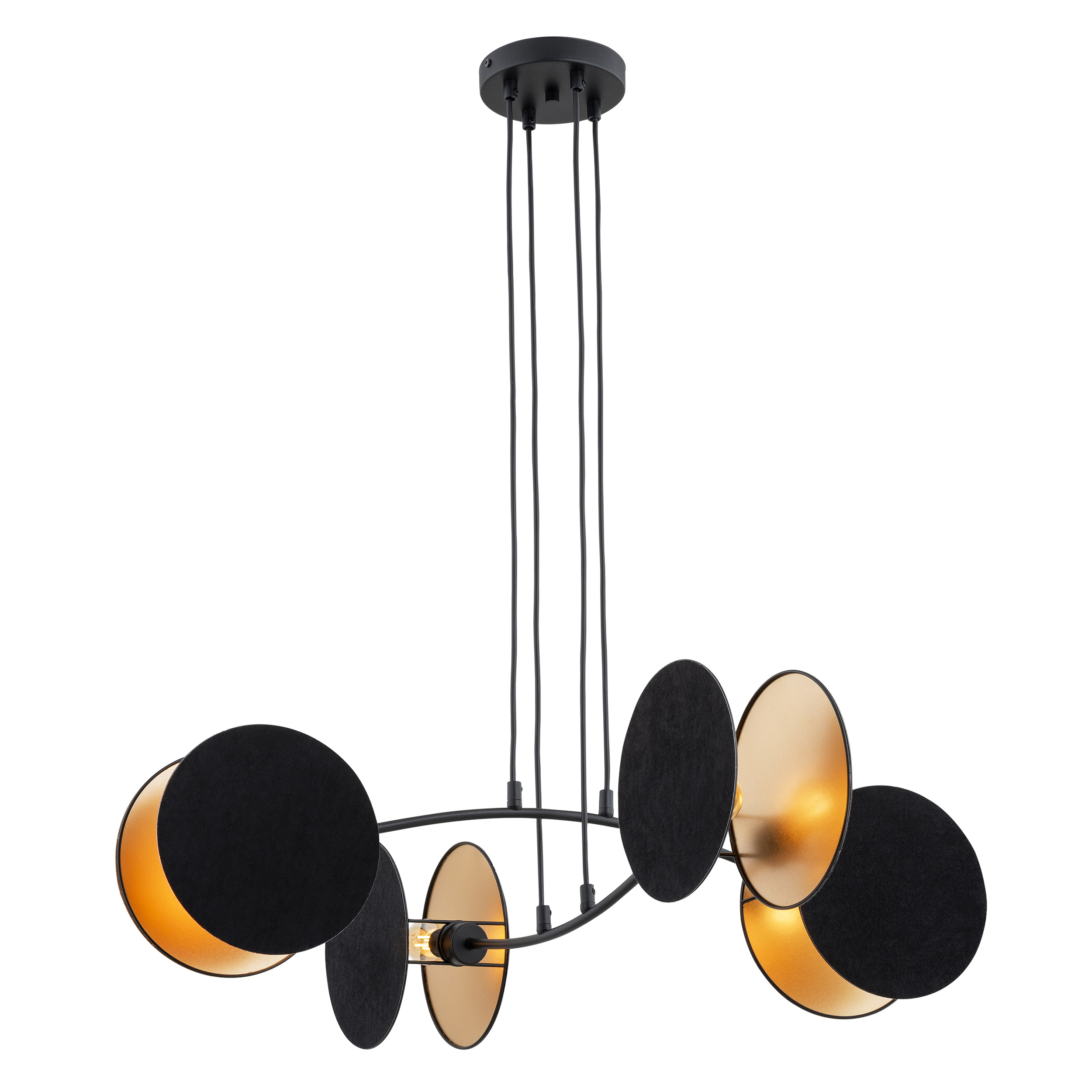 Emibig Motif lámpara colgante 4x10 W negro-oro 1325/4