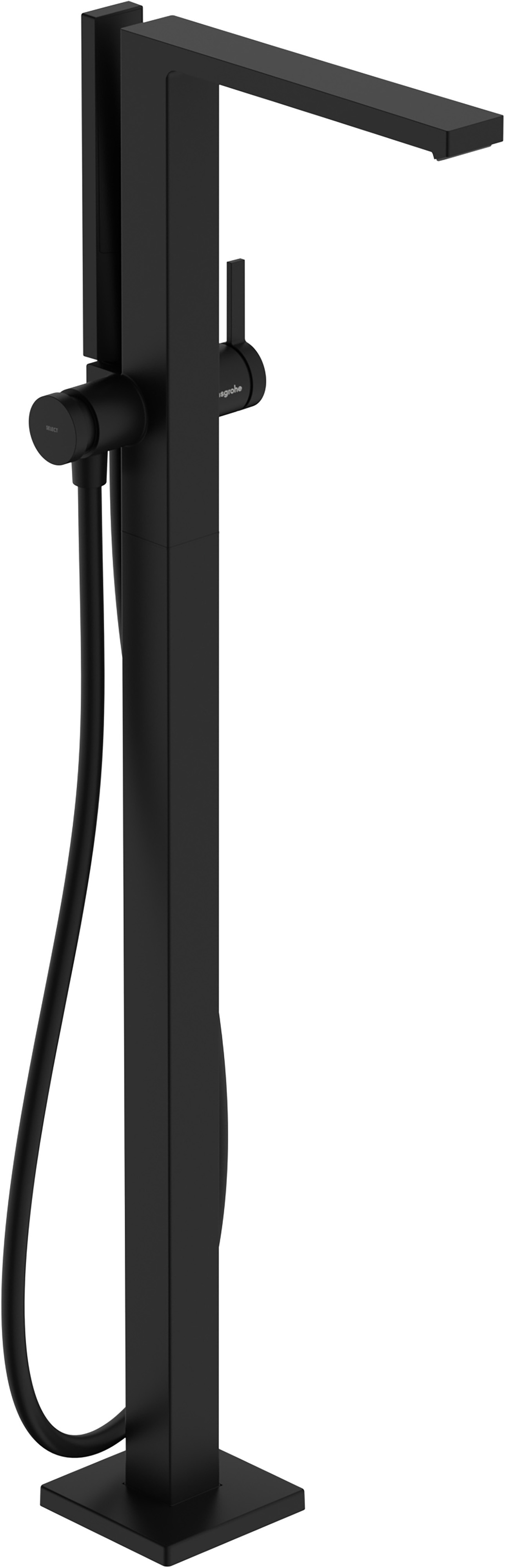 Hansgrohe Tecturis E grifo de bañera y ducha en suelo negro 73445670