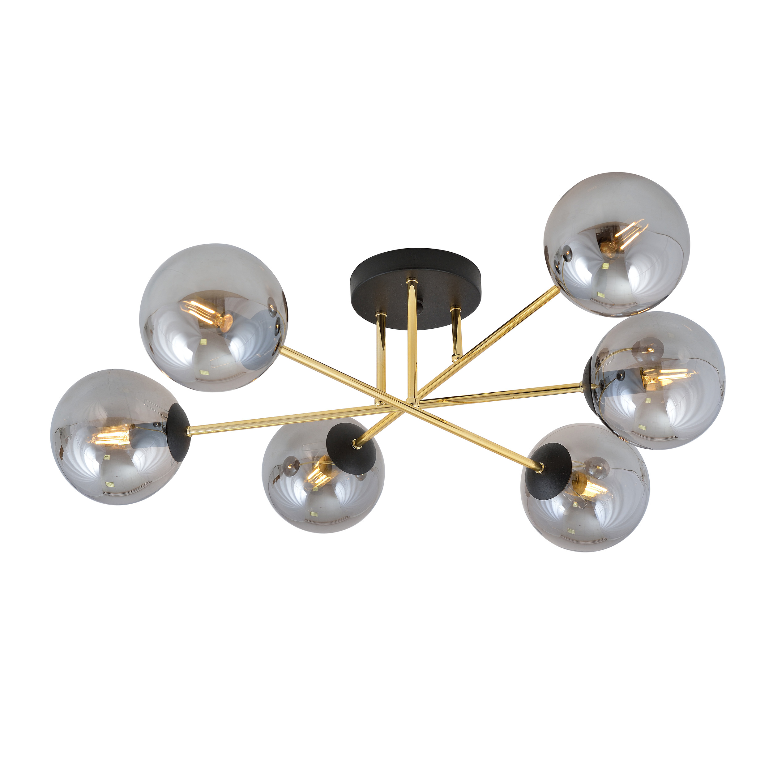 Emibig Magnum lámpara de techo 6x W negro-oro 1269/6