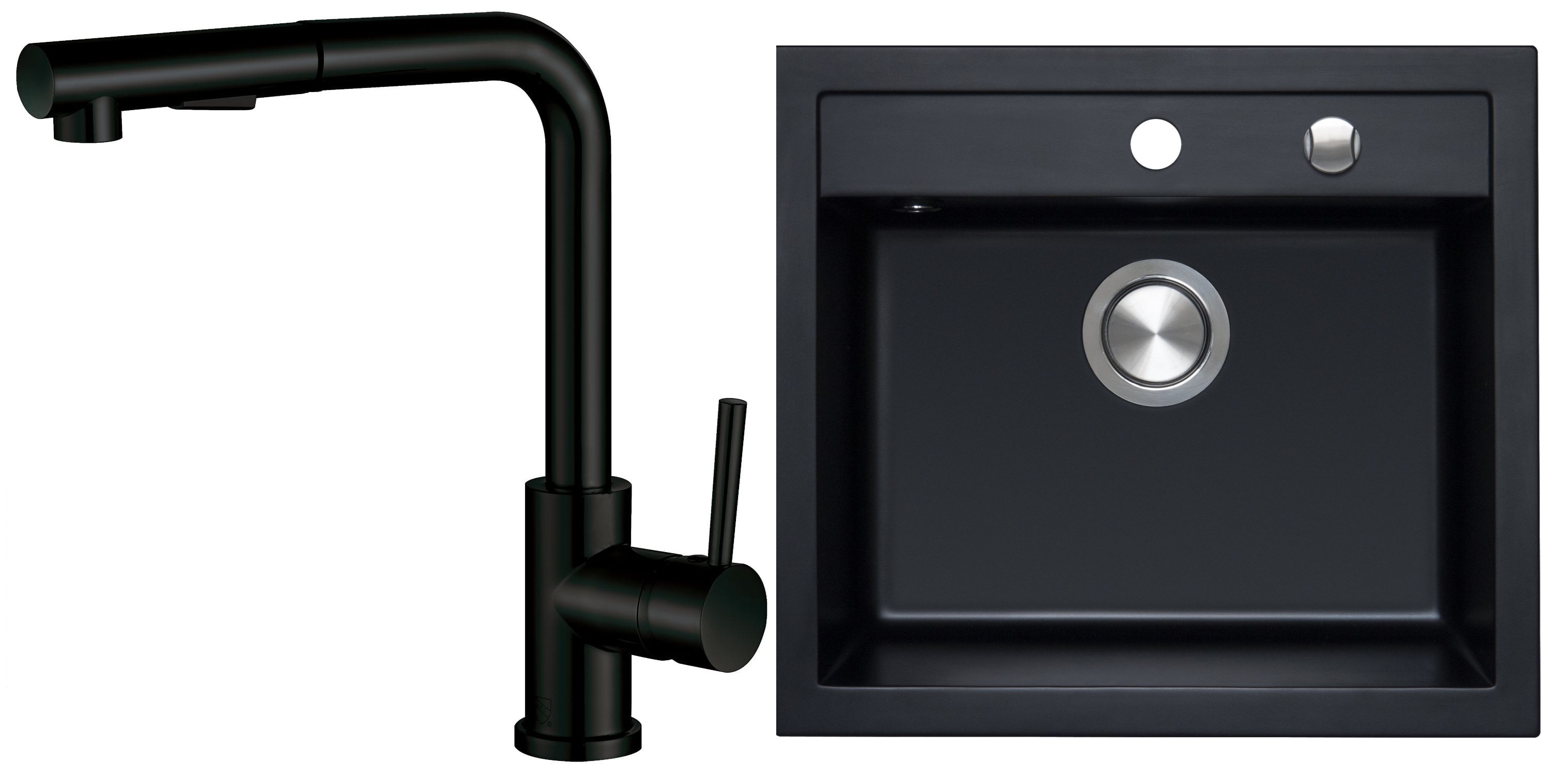 Conjunto fregadero de granito Berg Hobart BRQ19104, grifo de cocina Berg Porta WW 130231PH