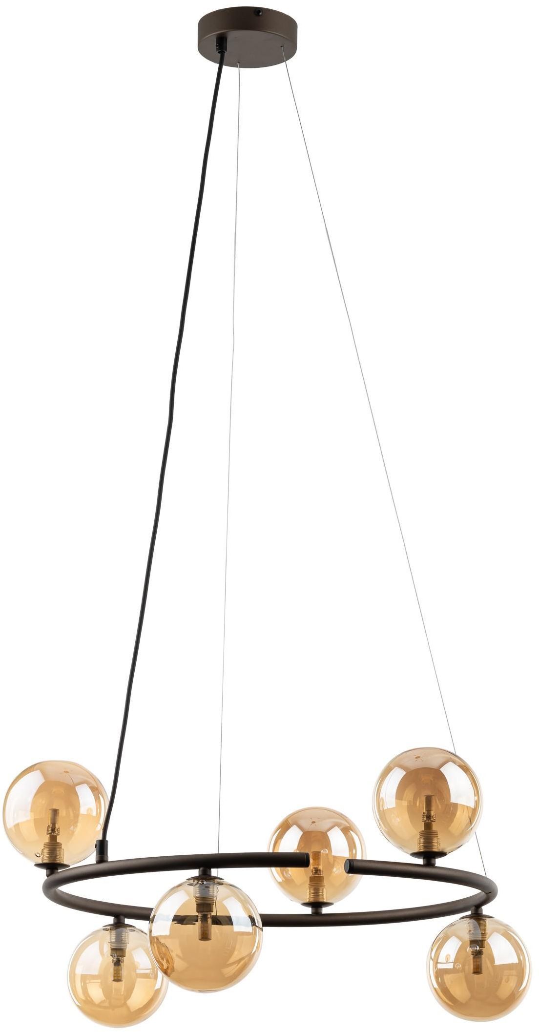 TK Lighting Anabelle lámpara colgante 6x6 W marrón-ámbar 6571