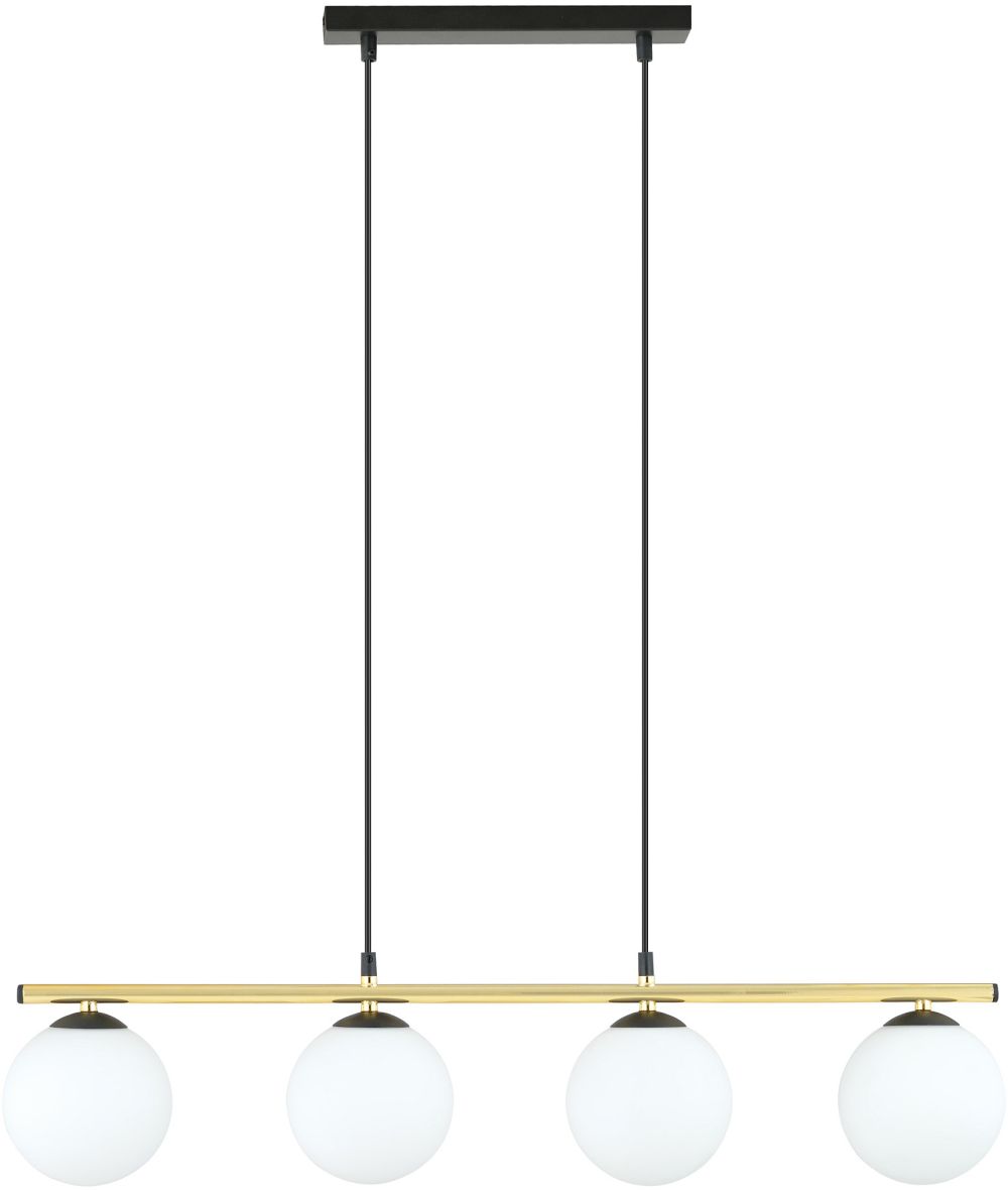 Emibig Allora lámpara colgante 4x10 W negro-leche 1254/4