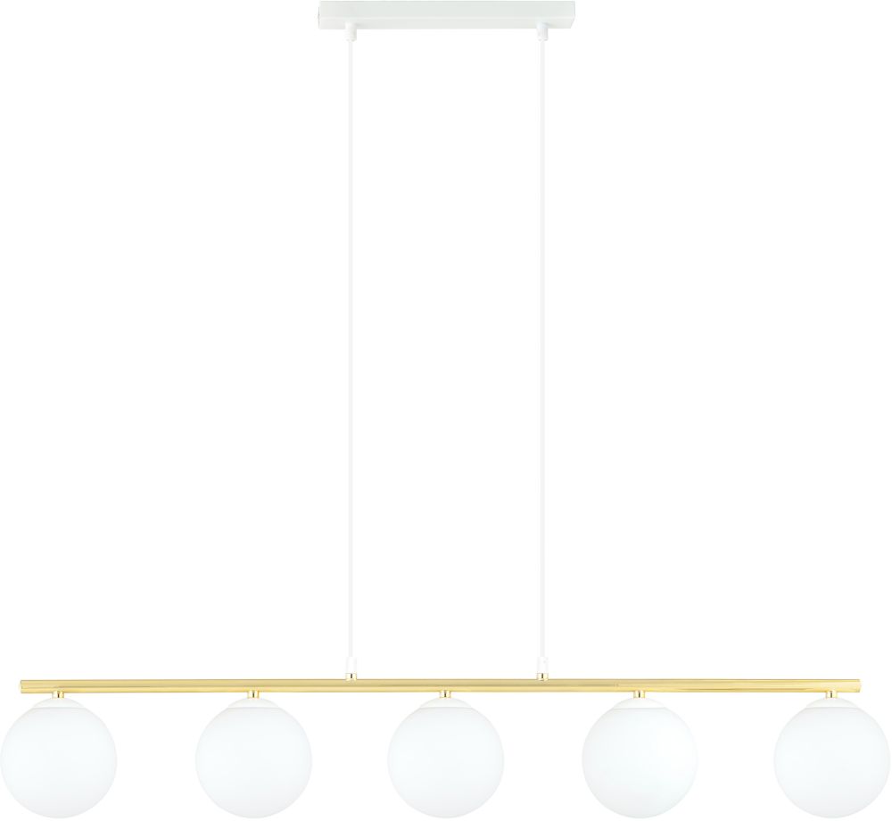Emibig Allora lámpara colgante 5x10 W blanco-leche 1255/5